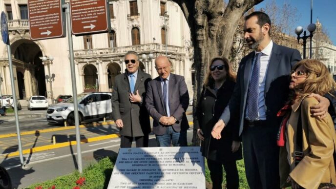 Messina celebra Antonello da Messina con una targa in piazza Antonello